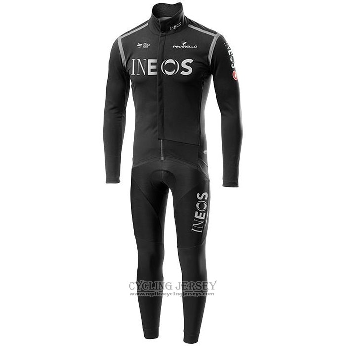 2020 Cycling Jersey Ineos Black Gray Long Sleeve And Bib Tight